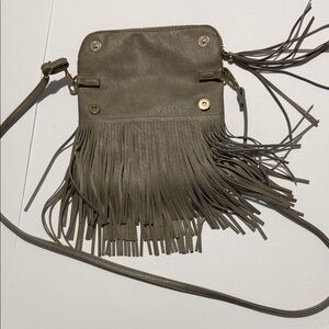 Elegant Fringe Crossbody Bag - Olive